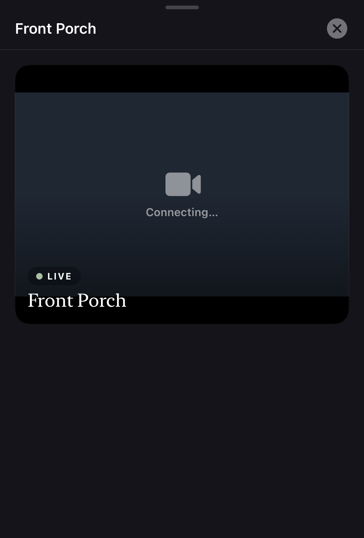 Cameras drawer screenshot