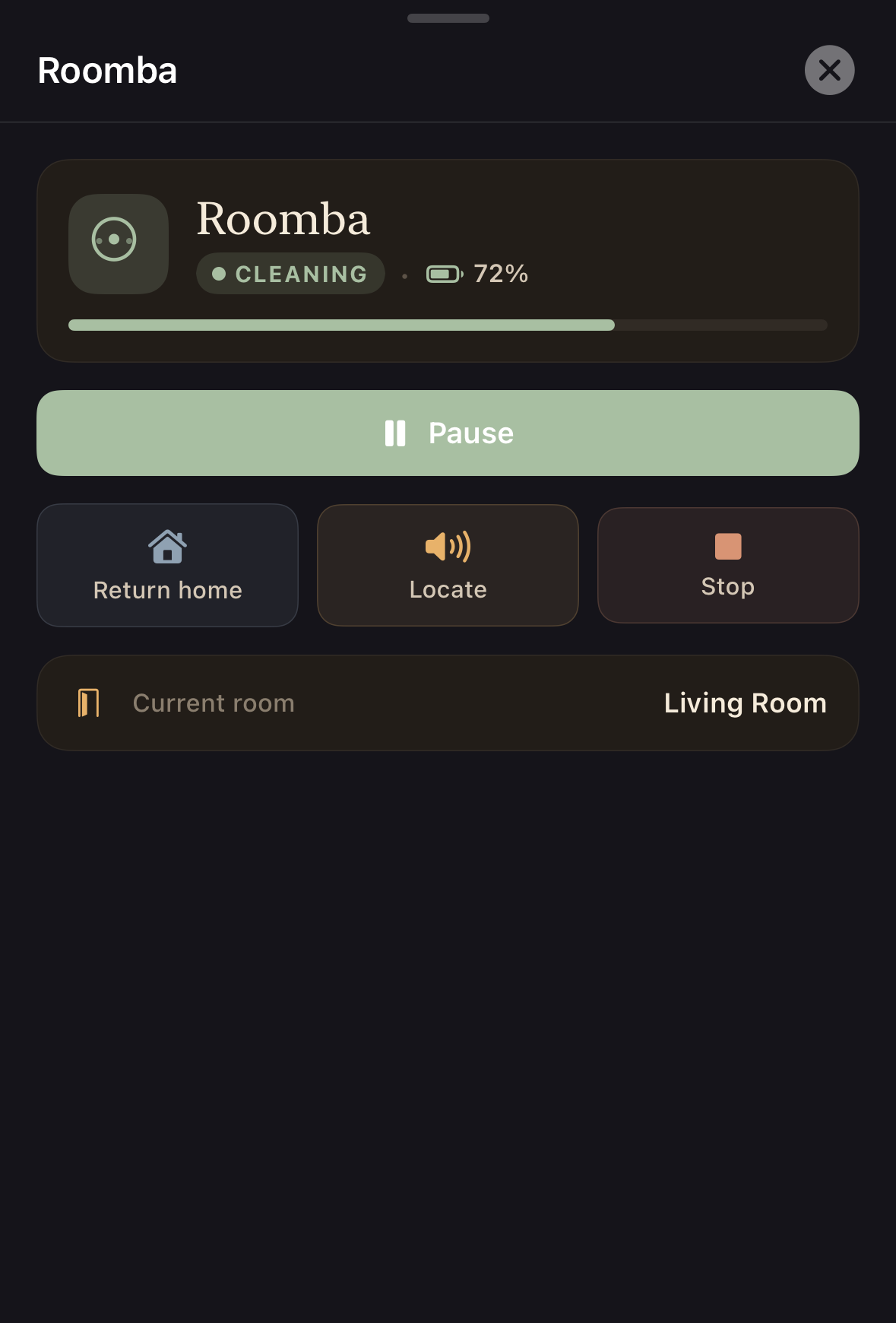 Vacuum drawer screenshot